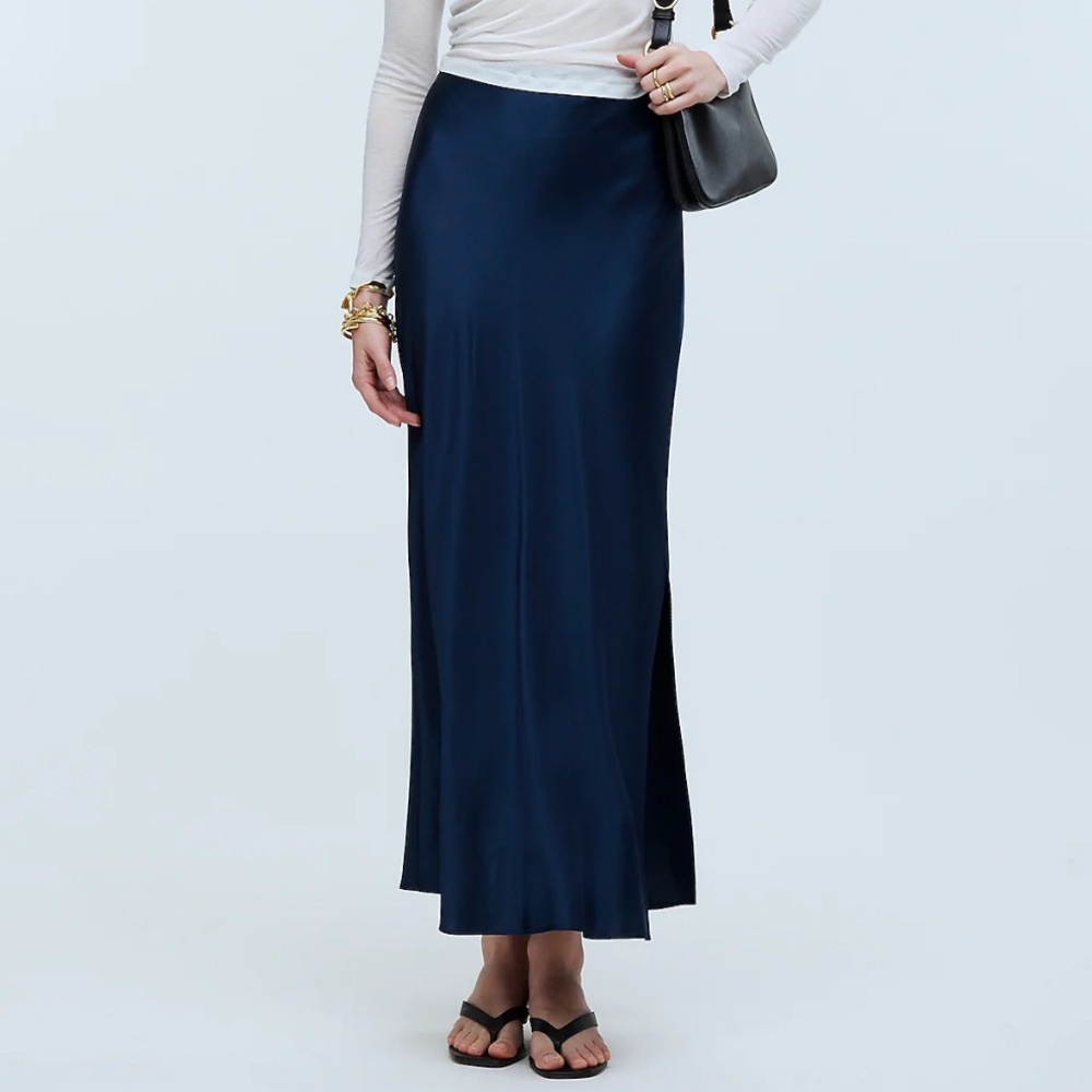 Madewell Satin Maxi Slip Skirt